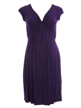 Retail $125 New Olian Maternity Purple Bow Dress